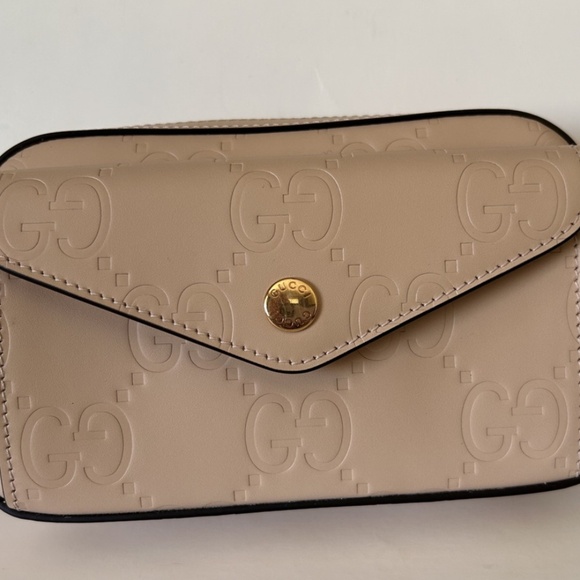 GUCCI Gilbert Calfskin Leather Mini Envelope Beige Crossbody Bag NIB 781554 - Picture 7 of 15